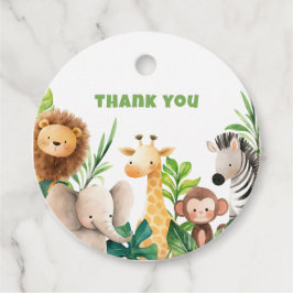 Inbjudan till vattenfärgduschning av Safari-djur Gåvor Etiketter