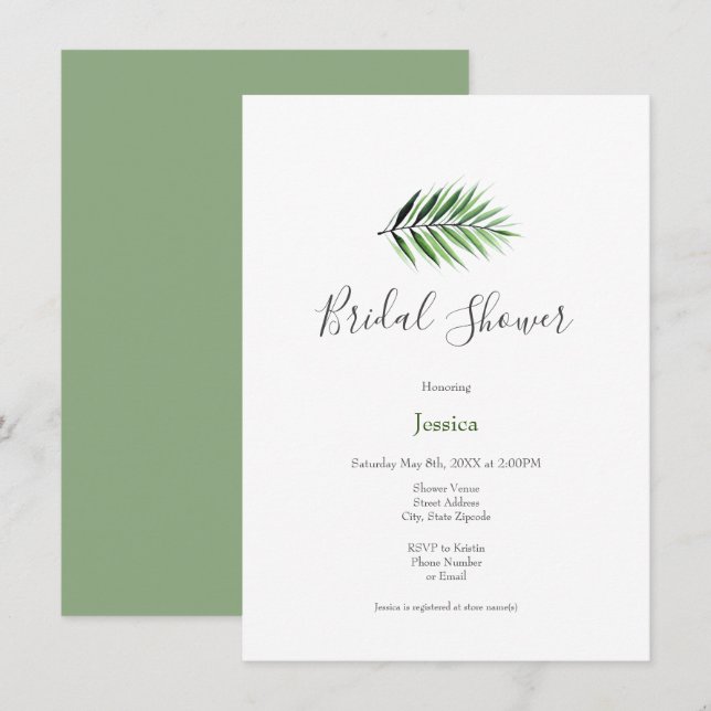 Inbjudan till vattenfärgen Handflatan (Fram/baksida)