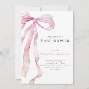 Inbjudan till vattenfärgen Rosa Flicka Shower