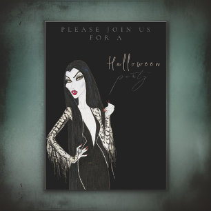 Inbjudan till vattenfärgen Vuxen Halloween fest