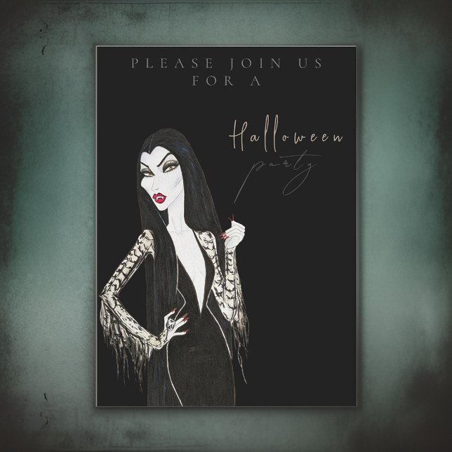 Inbjudan till vattenfärgen Vuxen Halloween fest (Skapare uppladdad)