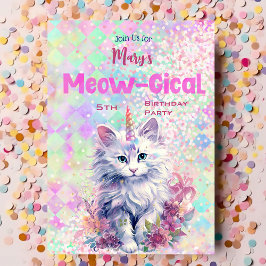 Inbjudan till vattenfärgning Caticorn Meow-Gical B