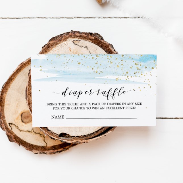 Inbjudan till vattenfärgsblåfärgad blöjning för om (Skapare uppladdad)