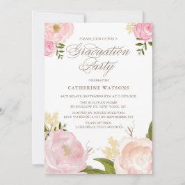 Inbjudan till vattenfärgsblommor Studenten