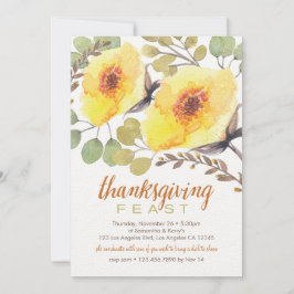 Inbjudan till vattenfärgsBouquet-Thanksgiving - fä