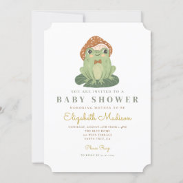 Inbjudan till vattenfärgscute Frog Baby Shower