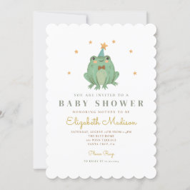 Inbjudan till vattenfärgscute Frog Baby Shower
