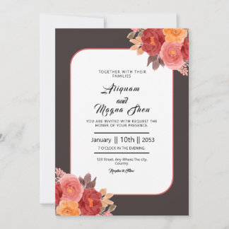 Inbjudan till vattenfärgsdesign för bröllop-kort