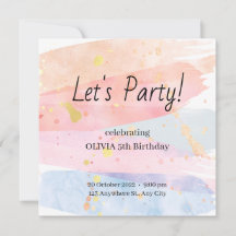 Inbjudan till vattenfärgsfödelsedag