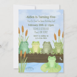 Inbjudan till vattenfärgsgrodor och dammfödelsedag