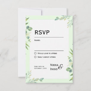 Inbjudan till vattenfärgsgrön OSA kort