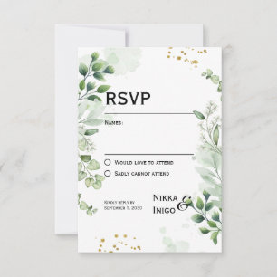 Inbjudan till vattenfärgsgrön OSA kort