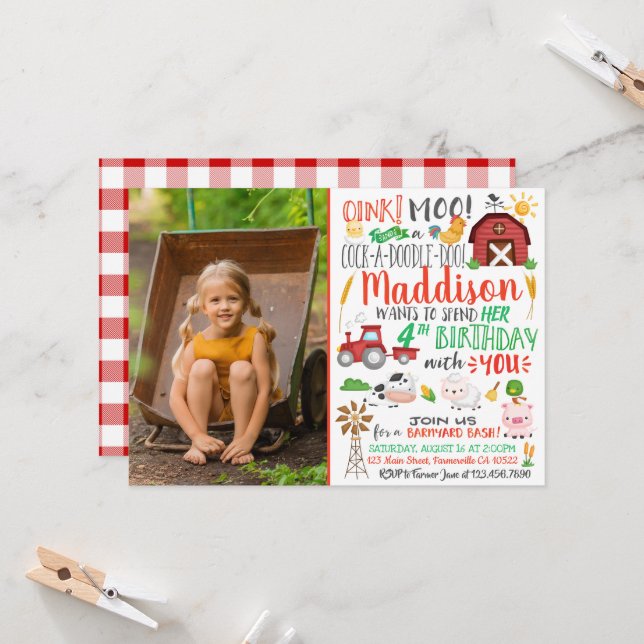 Inbjudan till vattenfärgsjordbrukare på födelsedag (Fram/Back In Situ)