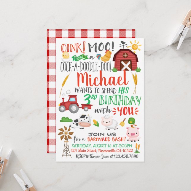 Inbjudan till vattenfärgsjordbrukare på födelsedag (Fram/Back In Situ)