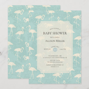 Inbjudan till vattenfärgslamingo Baby Shower