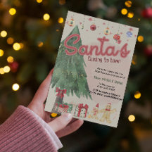inbjudan till vattenfärgsretro-julfest