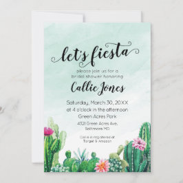 Inbjudan till vattenfärgssucculent Fiesta Shower