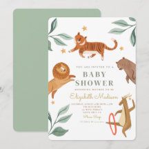 Inbjudan till vattenfärgstiger Baby Shower