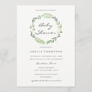 Inbjudan till vattenfärgsutandningsbarn för spädba