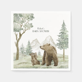 Inbjudan till vattenskog i mor och baby pappersservett