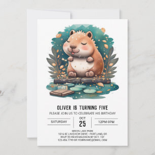 Inbjudan till vattentorg Capybara Birthday Birthda