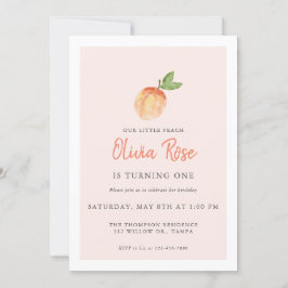 Inbjudan till vattentorkare Peach Birthday Birthda