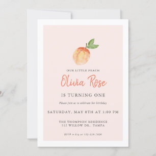 Inbjudan till vattentorkare Peach Birthday Birthda