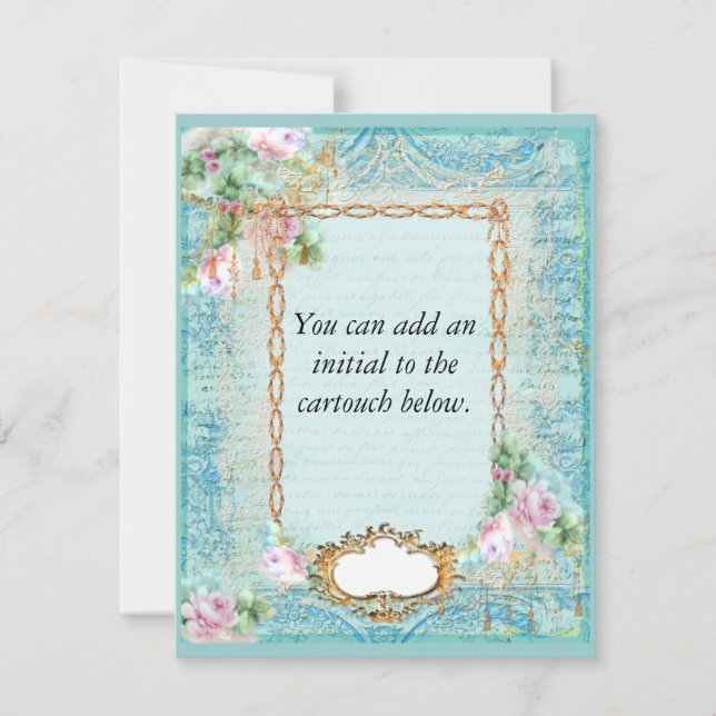 Inbjudan till Versailles Rosa ros (Framsida)