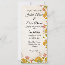 Inbjudan till Victorian Meadow gult Wedding