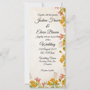 Inbjudan till Victorian Meadow gult Wedding
