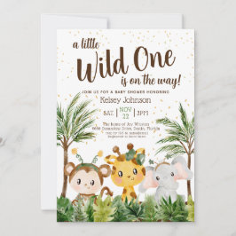 Inbjudan till vild 1 Boy Jungle Baby Shower