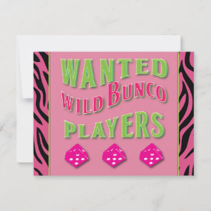 Inbjudan till vild Bunco-spelare