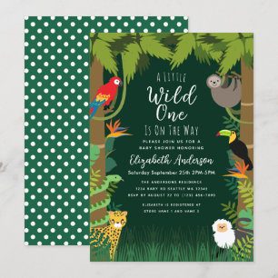 Inbjudan till vild en jungle Baby Shower