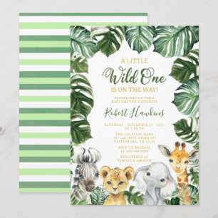 Inbjudan till vild ett Safari Animal Baby Shower