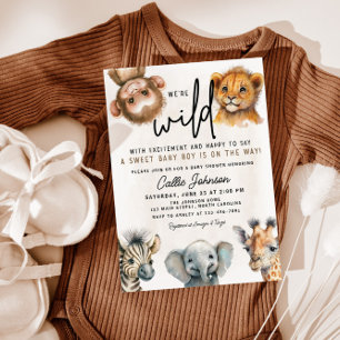 Inbjudan till vild ett Safari Animal Baby Shower
