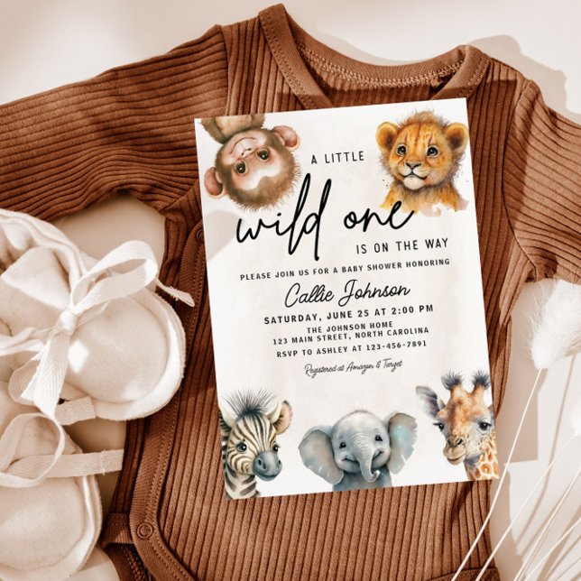 Inbjudan till vild ett Safari Animal Baby Shower (Skapare uppladdad)