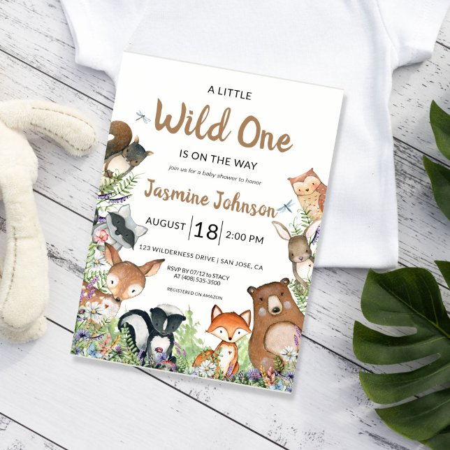 Inbjudan till vild ett Woodland Baby Shower Animal (Skapare uppladdad)