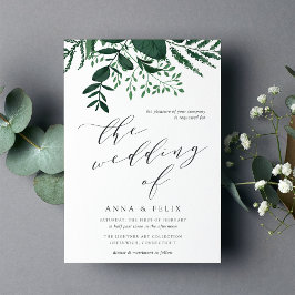 Inbjudan till vild Forest Botanical Wedding