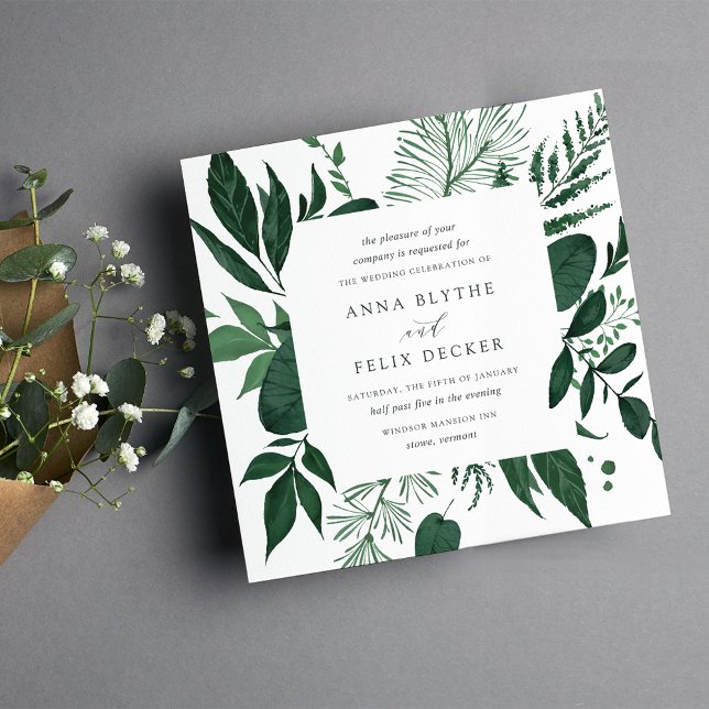 Inbjudan till vild Forest Wedding | Kvadratisk (Skapare uppladdad)