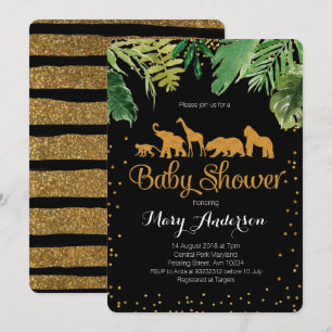 Inbjudan till vild Jungle Baby Shower