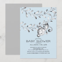 Inbjudan till vild Little Monkey Baby Shower