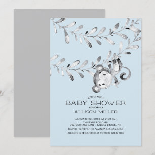 Inbjudan till vild Little Monkey Baby Shower