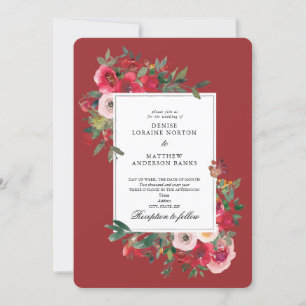 Inbjudan till vild Ro och Lava Red Wedding