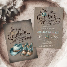 Inbjudan till vilda western Baby Shower Cowboy Boo