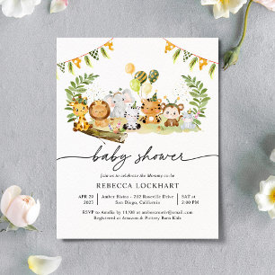 Inbjudan till Vilden Animal Party Baby Shower