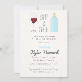 Inbjudan till Vin-glassida och se Pojke-dusch