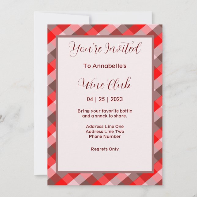 Inbjudan till Vin Klubb (Framsida)