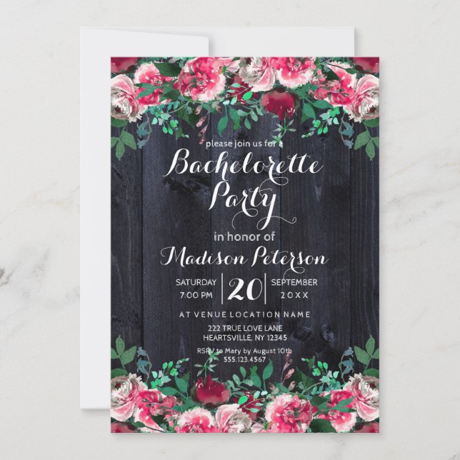  inbjudan till vin och marinens Bachelorette-parti (Framsida)