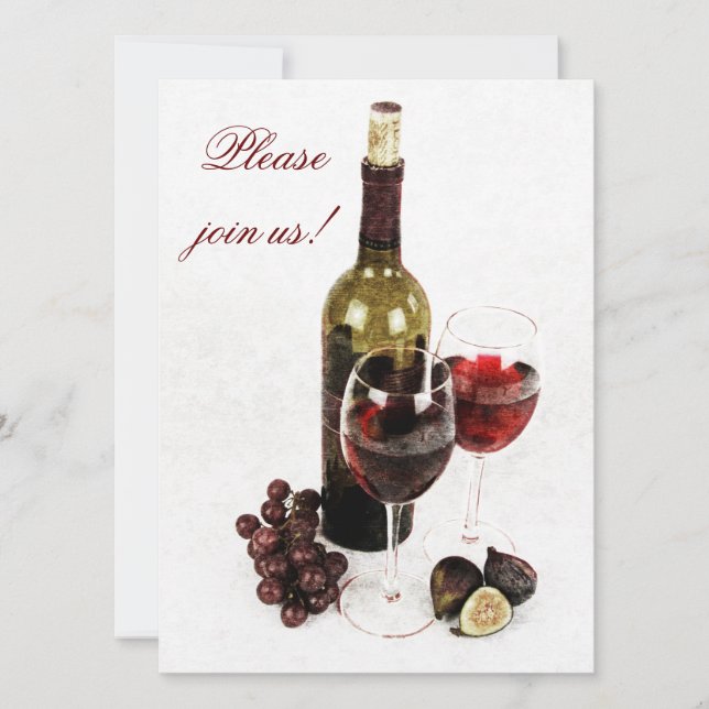 Inbjudan till Vin och ostmiddag firande (Framsida)