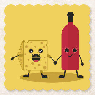 Inbjudan till vin och ostpartiet underlägg papper